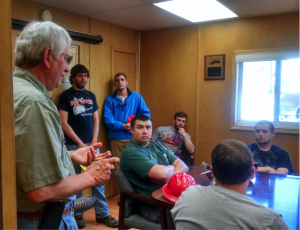 Jim Sitts answering questions and providing advice to forestry students from NCSU