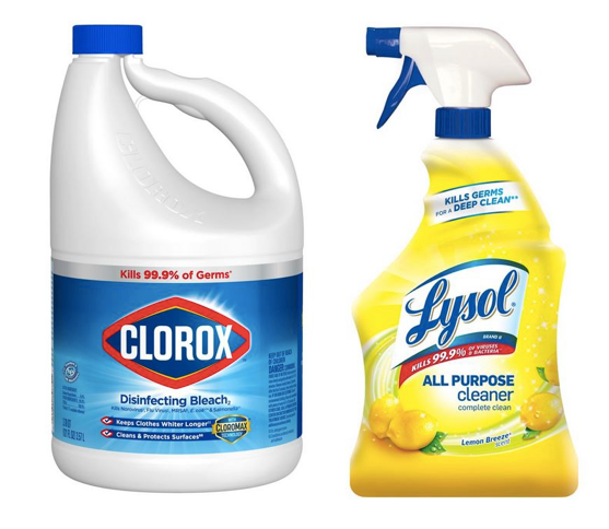 Clorox and Lysol